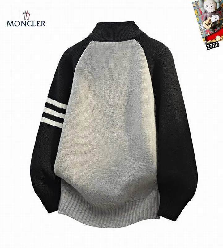 Moncler 25tr208 Stripe-Sleeve Quarter-Zip Sweater, source view 3, SKU 25tr208