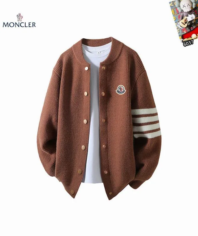 Moncler 25tr209 Stripe-Sleeve Button Cardigan, source view 1, SKU 25tr209