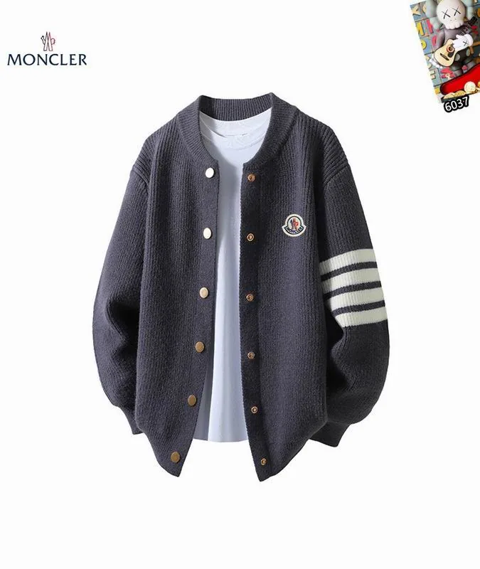 Moncler 25tr209 Stripe-Sleeve Button Cardigan, source view 2, SKU 25tr209