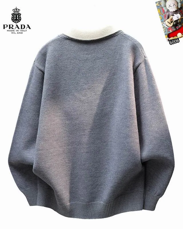 Prada 25tr228 Contrast-Collar Knit Polo, source view 4, SKU 25tr228