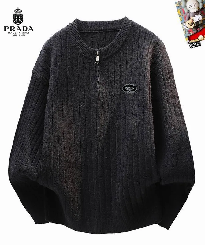 Prada 25tr228 Contrast-Collar Knit Polo, source view 5, SKU 25tr228