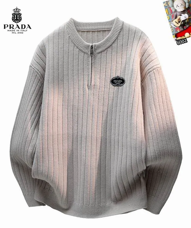 Prada 25tr228 Contrast-Collar Knit Polo, source view 6, SKU 25tr228