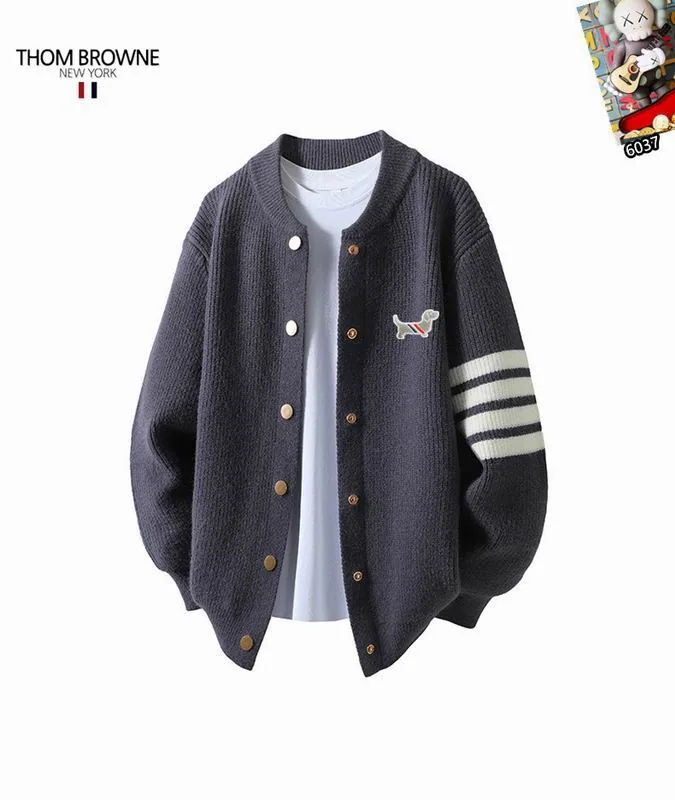 Thom 25tr172 Stripe-Sleeve Button Cardigan, source view 2, SKU 25tr172