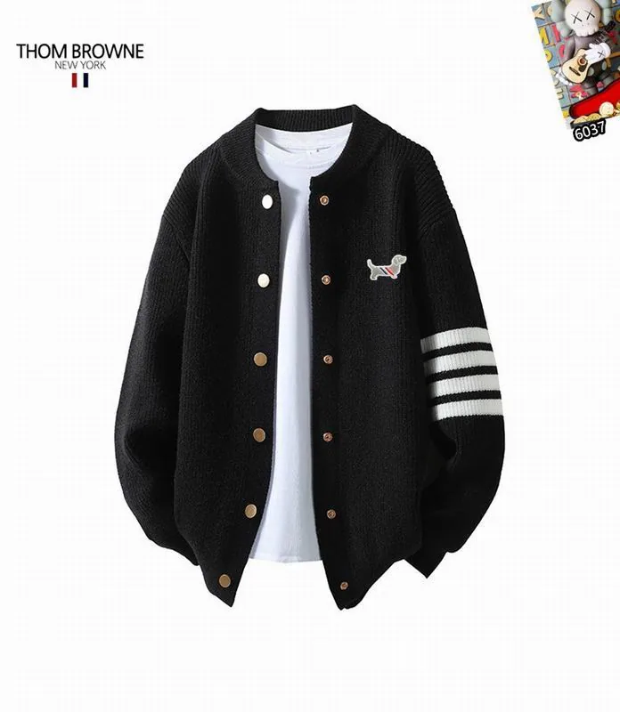 Thom 25tr172 Stripe-Sleeve Button Cardigan, source view 3, SKU 25tr172