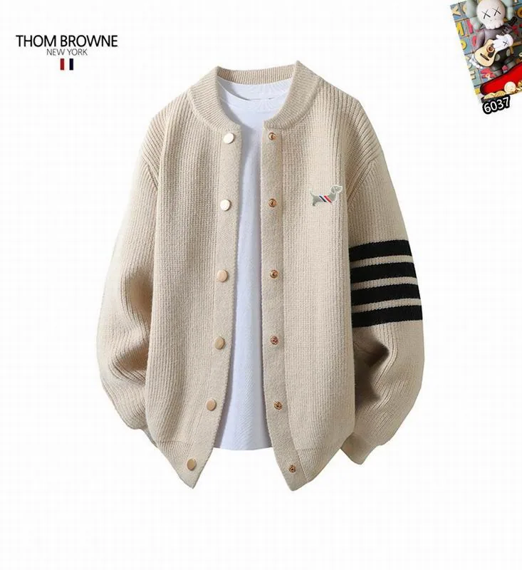 Thom 25tr172 Stripe-Sleeve Button Cardigan, source view 4, SKU 25tr172