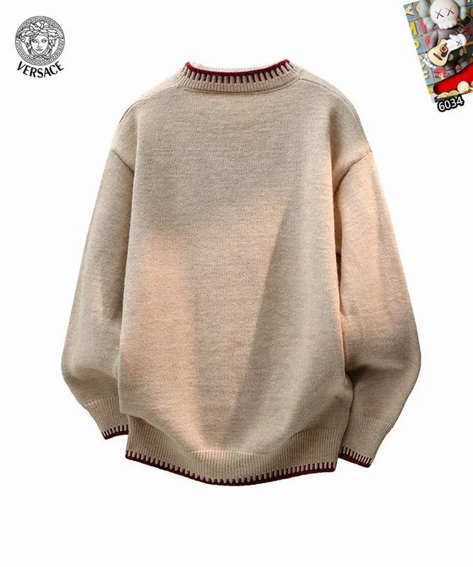 Versace 25tr92 Crest Quarter-Button Knit Sweater, source view 4, SKU 25tr92