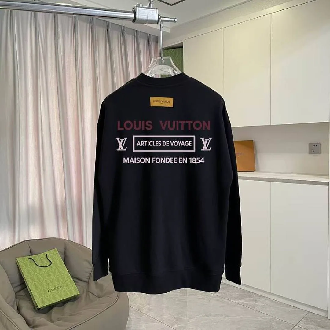 LV Text Panel Crewneck Sweatshirt, catalog view 1, hgntx127