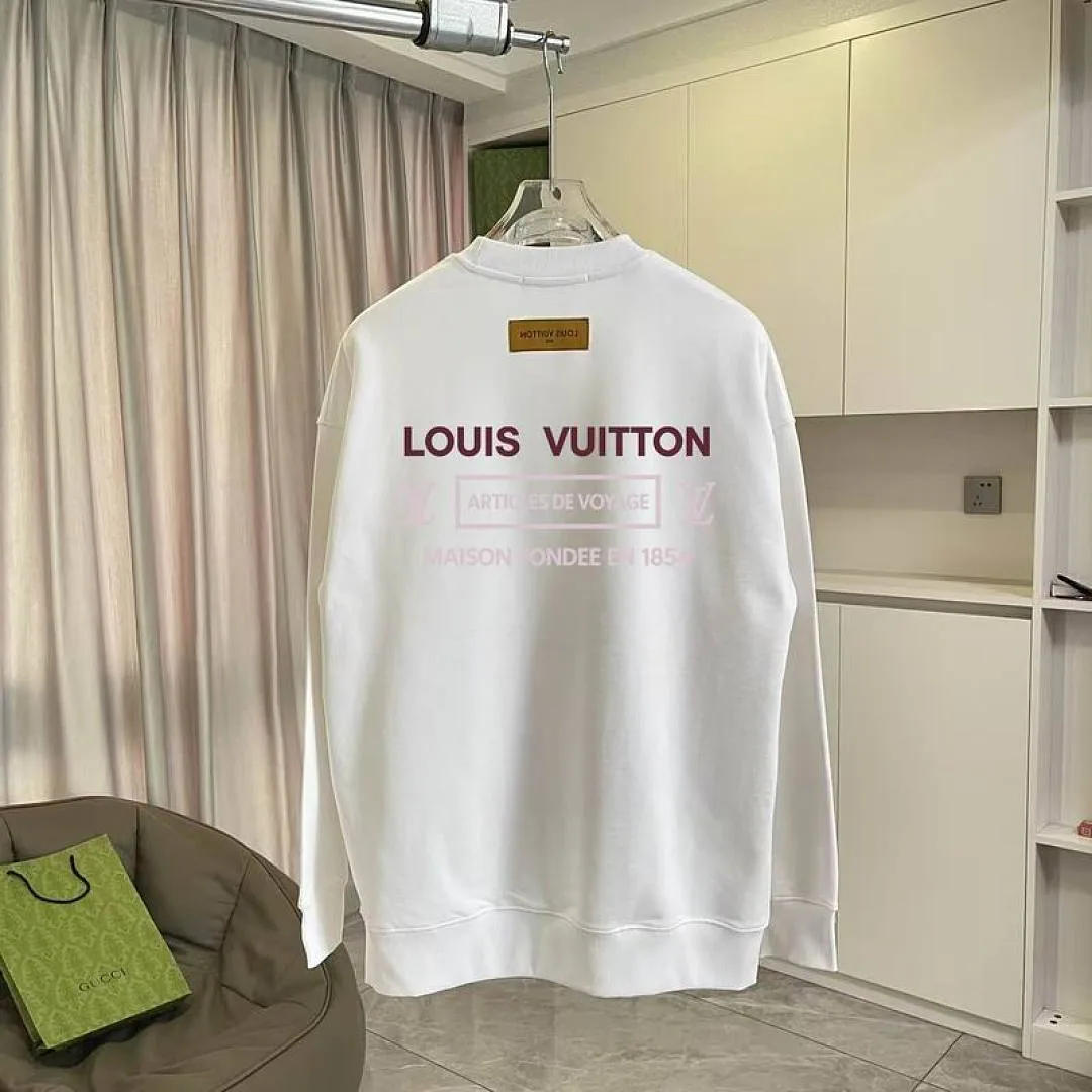 LV Text Panel Crewneck Sweatshirt, catalog view 2, hgntx127