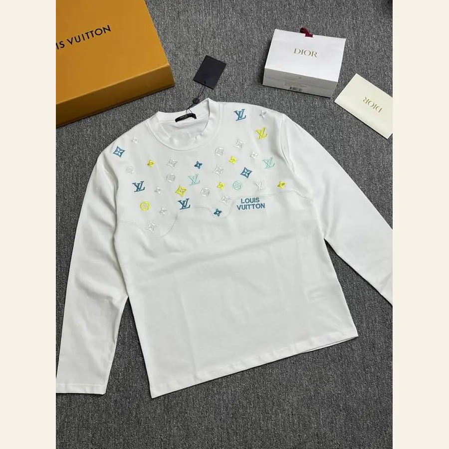 LV Multicolor Motif Long-Sleeve Top, catalog view 2, hgntx161