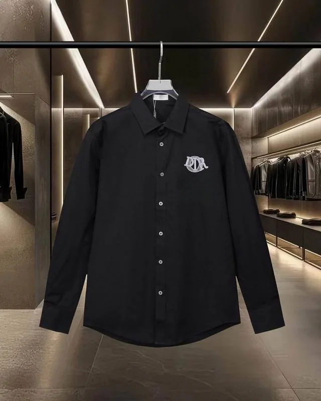 White Dior monogram button shirt back view hgntx212
