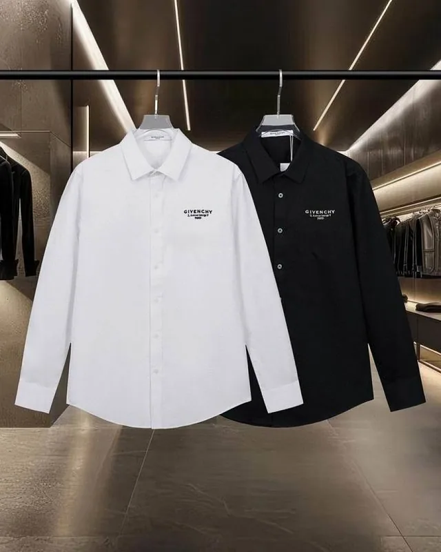White Givenchy small wordmark button shirt back view hgntx22