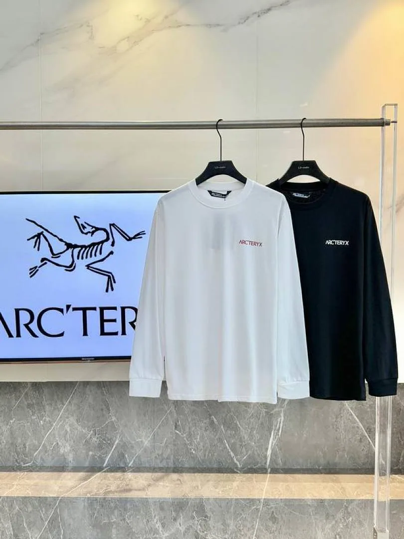 White and black Arcteryx red-line tops front comparison hgntx26047