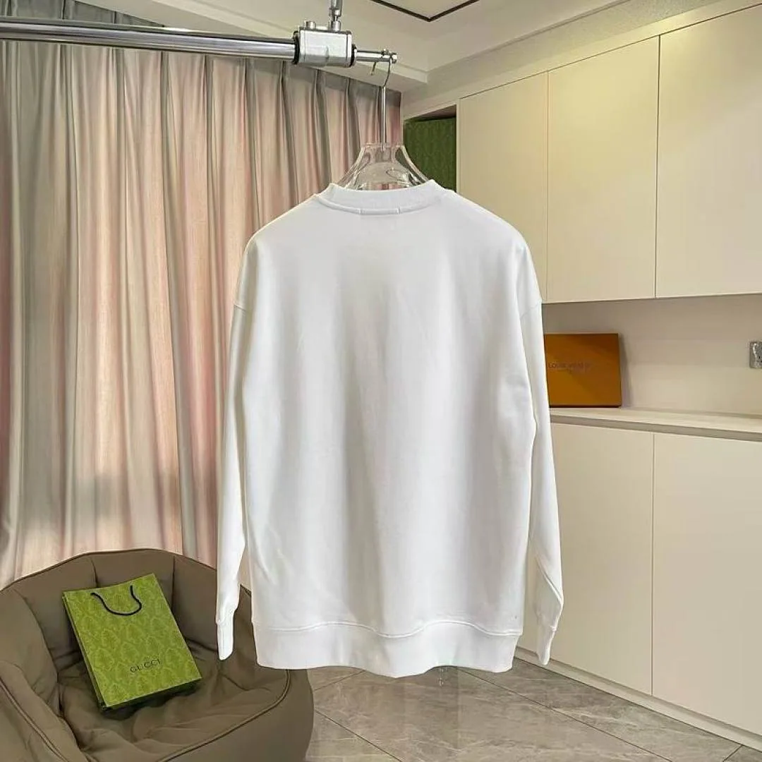 Burberry white crewneck sweatshirt rear hanger view hgntx325