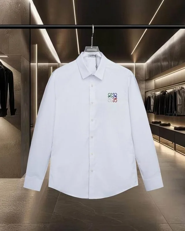 Black Loewe multicolor anagram button shirt front view hgntx33