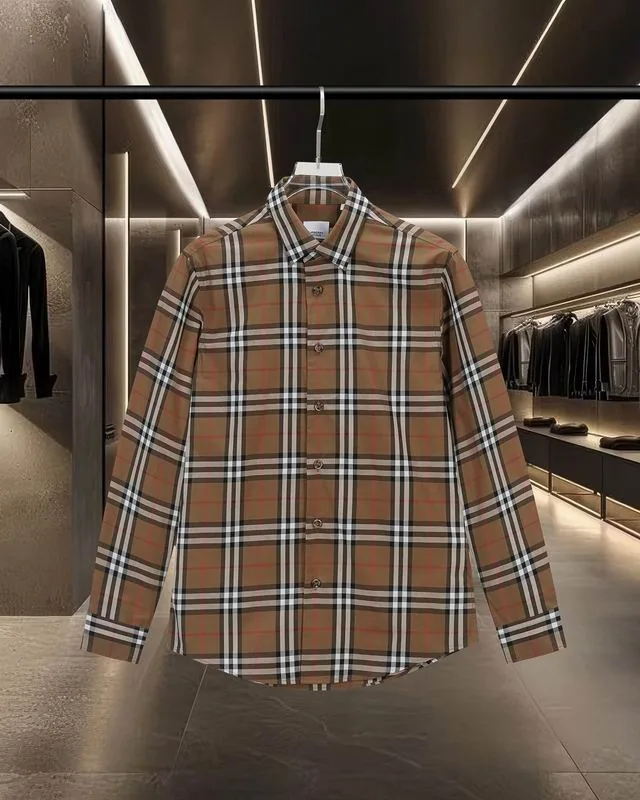 Burberry brown check shirt full-body product view hgntx331
