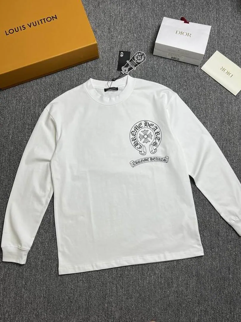 Chrome Hearts Horseshoe Back Graphic Long-Sleeve Top, catalog view 2, hgntx345