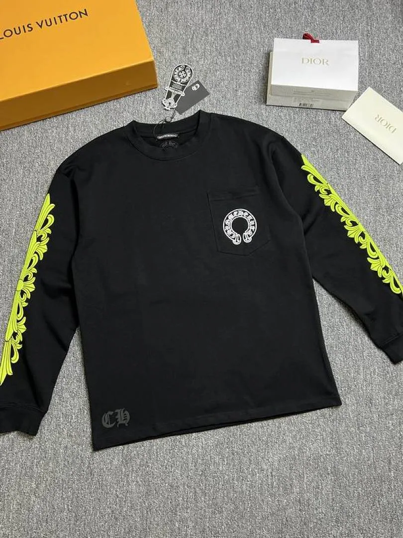 Chrome Hearts Lime Sleeve Graphic Long-Sleeve Top, catalog view 2, hgntx346