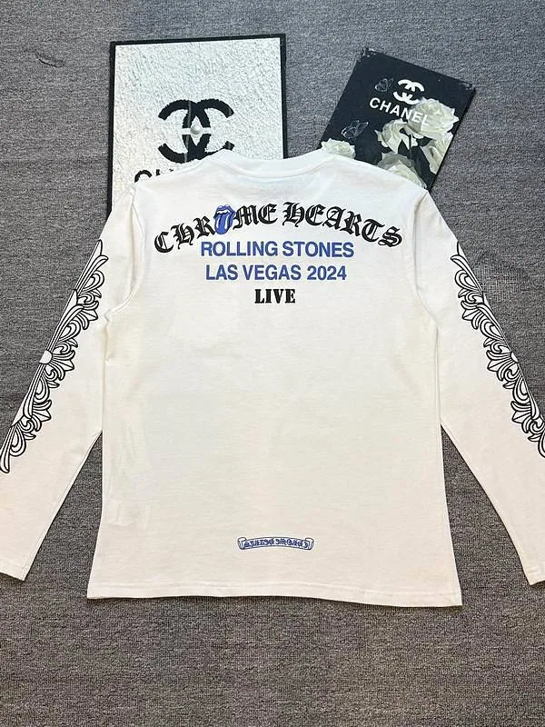 Chrome Hearts white blue-letter long-sleeve top back view hgntx348
