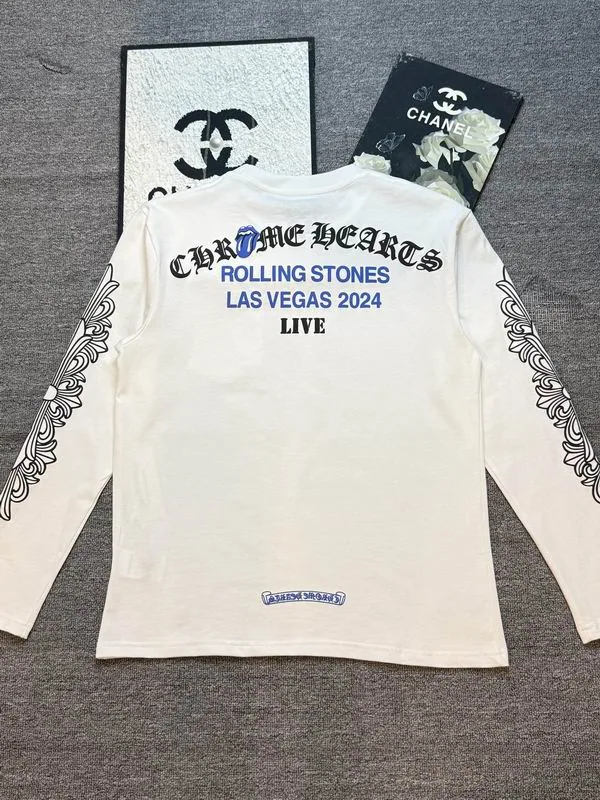 Chrome Hearts white long-sleeve top sleeve graphics view hgntx348