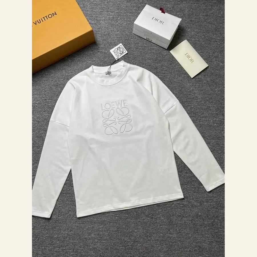 Loewe Tonal Patch Long-Sleeve Polo Shirt, catalog view 2, hgntx36