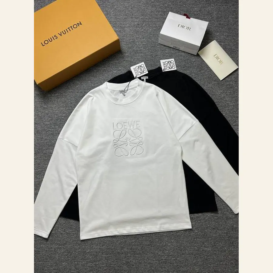 Loewe Tonal Patch Long-Sleeve Polo Shirt, catalog view 3, hgntx36