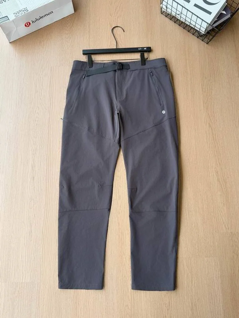 Lululemon grey tapered pants front product view hgntx41