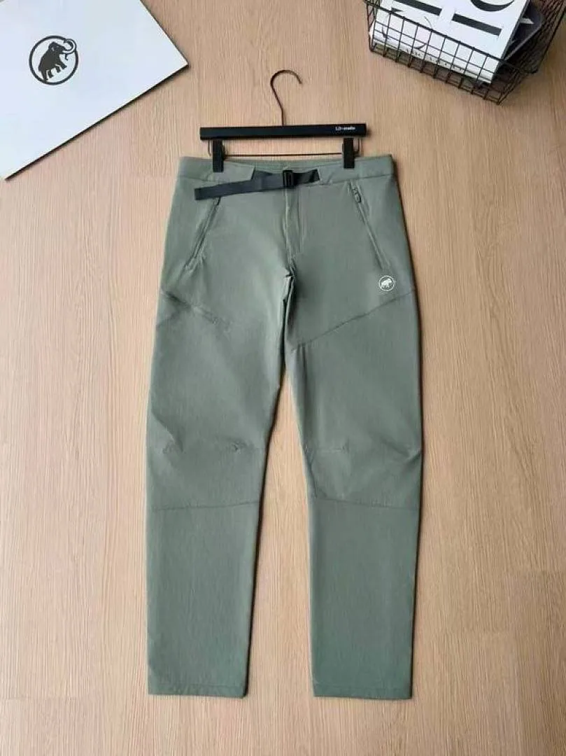 Mammut sage green tapered pants front product view hgntx42