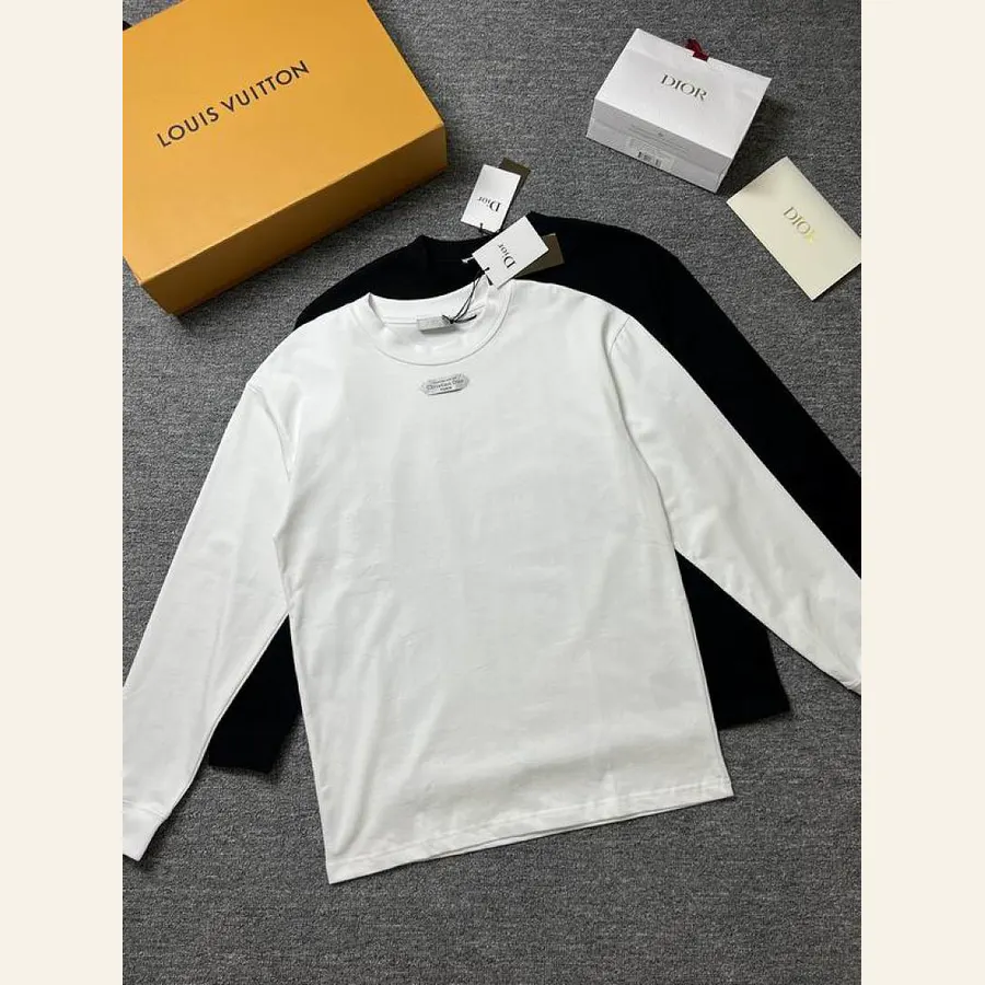 Dior Minimal Logo Long-Sleeve Top, catalog view 3, hgntx89