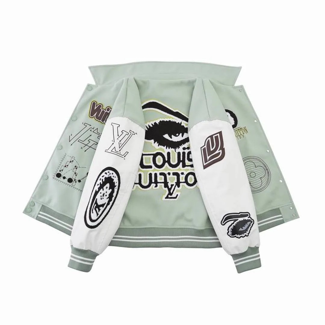LV Mint Graphic Varsity Jacket, catalog view 3, hgntx36
