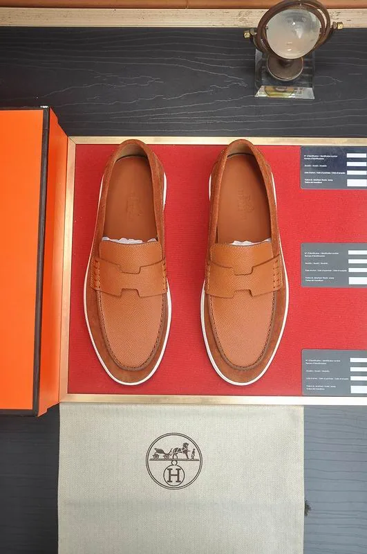 Hermes hnh0503 Tan Loafers, source view 1, SKU hnh0503