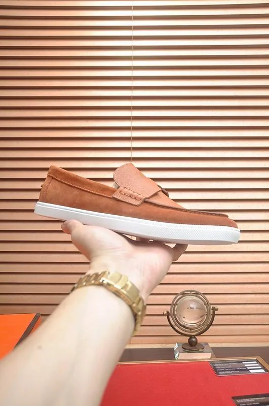 Hermes hnh0503 Tan Loafers, source view 4, SKU hnh0503
