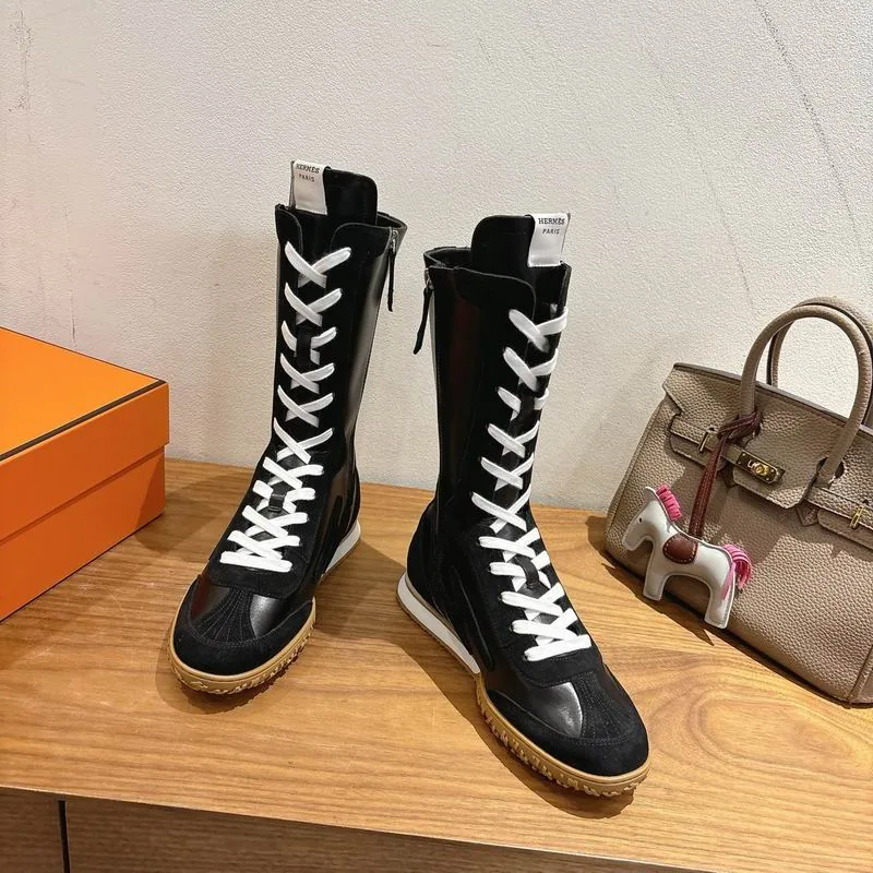 Hermes mns0704 Lace-Up Knee-High Boots, source view 3, SKU mns0704