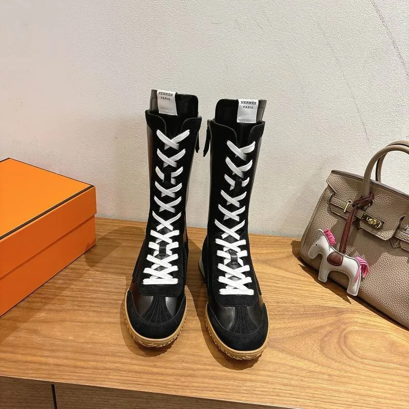 Hermes mns0704 Lace-Up Knee-High Boots, source view 4, SKU mns0704