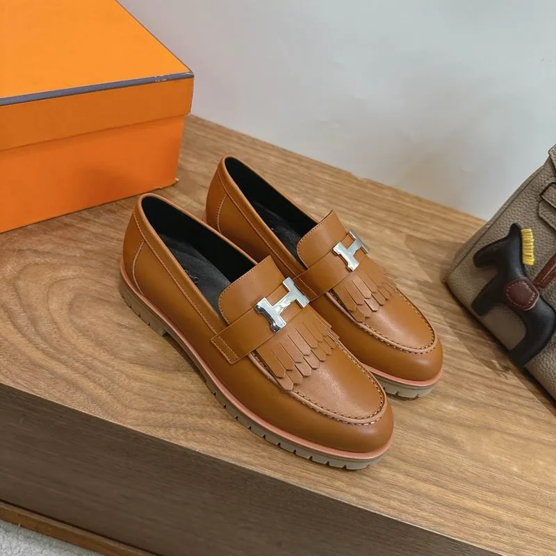 Hermes mns0754 Smooth H-Buckle Loafers, source view 5, SKU mns0754