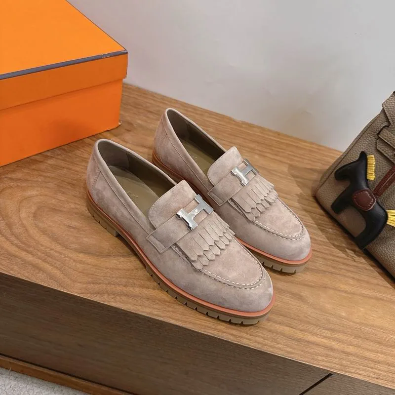 Hermes mns0755 Textured H-Buckle Loafers, source view 1, SKU mns0755