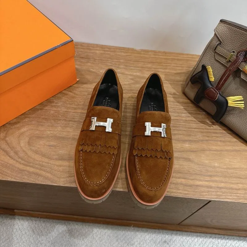 Hermes mns0755 Textured H-Buckle Loafers, source view 6, SKU mns0755