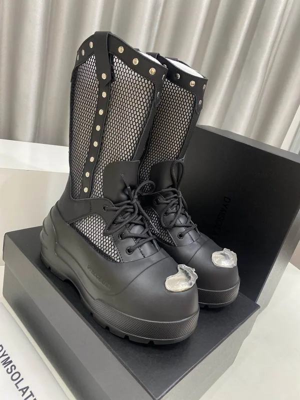 ON mns0705 Mesh-Panel Lace-Up Platform Boots, source view 1, SKU mns0705