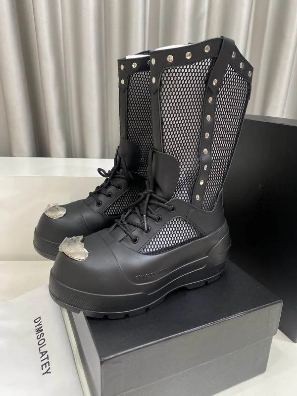 ON mns0705 Mesh-Panel Lace-Up Platform Boots, source view 2, SKU mns0705