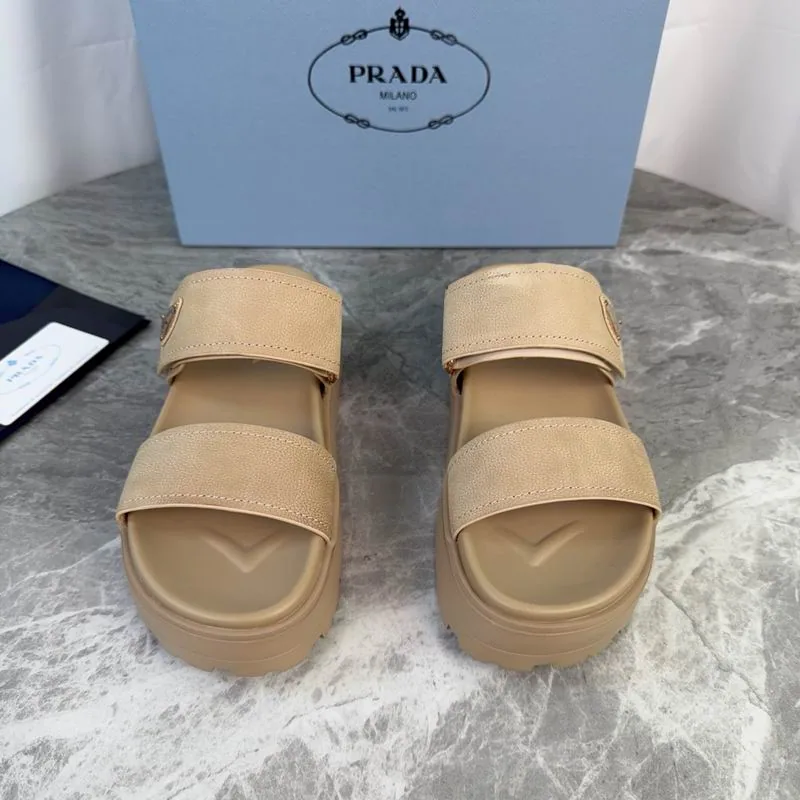 Prada mns0710 Suede-Look Double-Strap Slides, source view 1, SKU mns0710