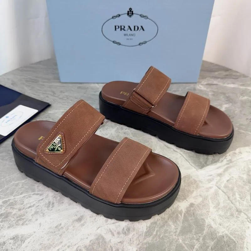 Prada mns0710 Suede-Look Double-Strap Slides, source view 3, SKU mns0710
