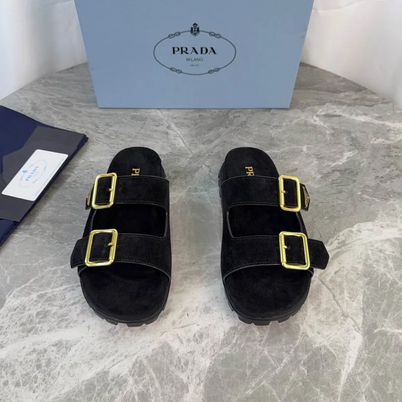 Prada mns0711 Lug-Sole Double-Buckle Slides, source view 1, SKU mns0711