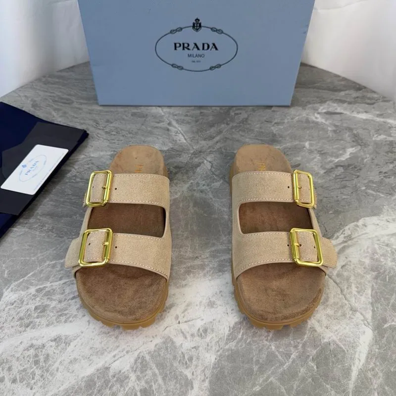 Prada mns0711 Lug-Sole Double-Buckle Slides, source view 3, SKU mns0711