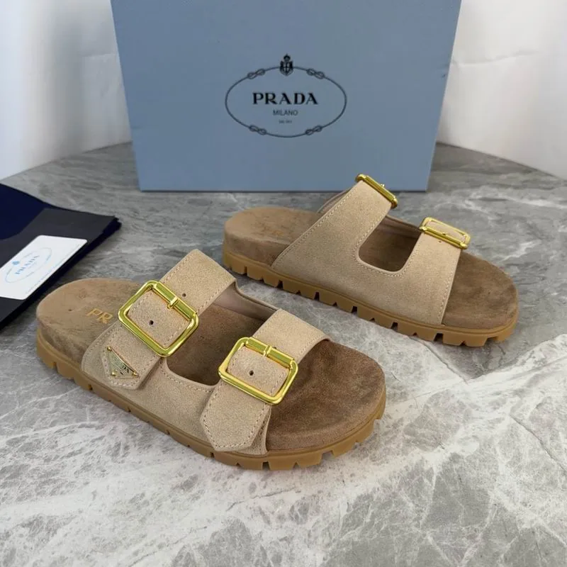 Prada mns0711 Lug-Sole Double-Buckle Slides, source view 4, SKU mns0711