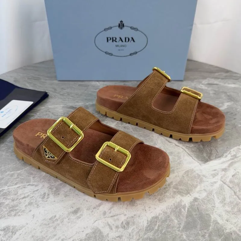 Prada mns0711 Lug-Sole Double-Buckle Slides, source view 6, SKU mns0711
