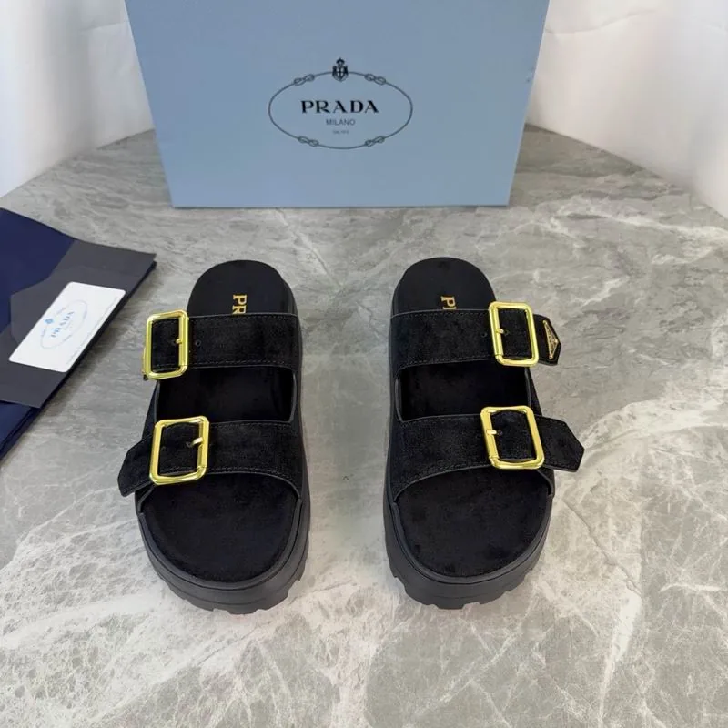 Prada mns0712 Platform Double-Buckle Slides, source view 1, SKU mns0712