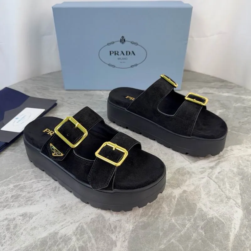 Prada mns0712 Platform Double-Buckle Slides, source view 2, SKU mns0712