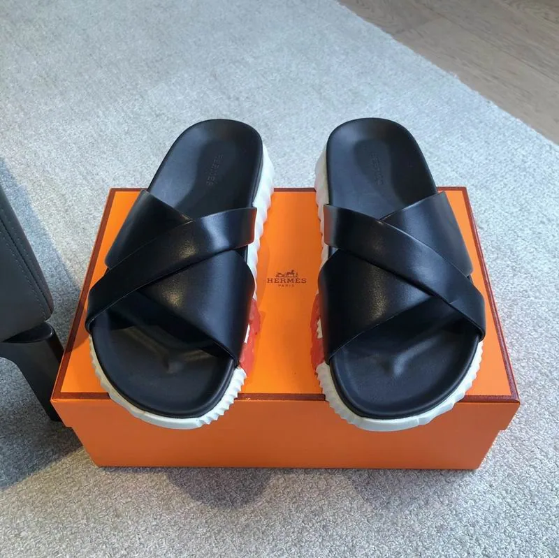 Hermes mns0703 H-Cutout Slide Sandals, source view 4, SKU mns0703