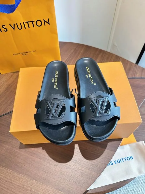 LV mns0761 Cutout Logo Double-Strap Slide Sandals, source view 1, SKU mns0761