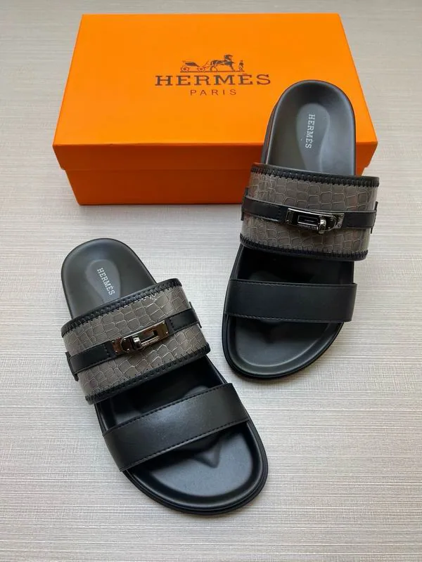 Hermes mns0711 Check-Strap Slide Sandals, source view 2, SKU mns0711