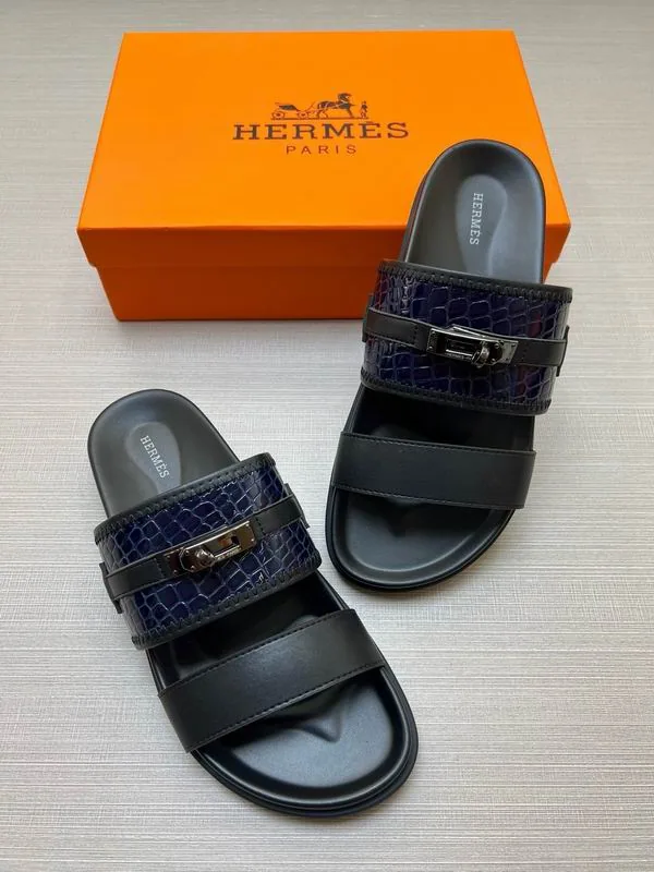 Hermes mns0711 Check-Strap Slide Sandals, source view 3, SKU mns0711